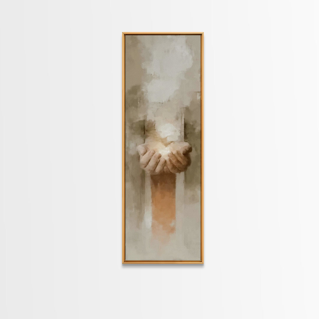 Gift Of Radiance – Framed Canvas Print – Tall Narrow Wall Art – Christian Art Canvas – Minimalist Christian Art – Christian Wall Art – Jesu