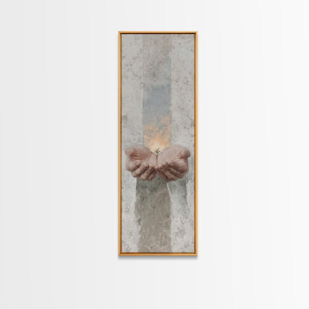 Seed Of Hope – Framed Canvas Print – Narrow Art – Christian Art Canvas – Christian Wall Art – Modern Christian Art – Unique Christian Art