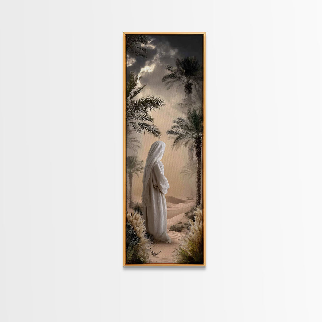 Desert Messiah – Framed Canvas Print – Tall Skinny Art Print – Jesus Painting – Christian Art Canvas – Christian Art – Christian Wall Art