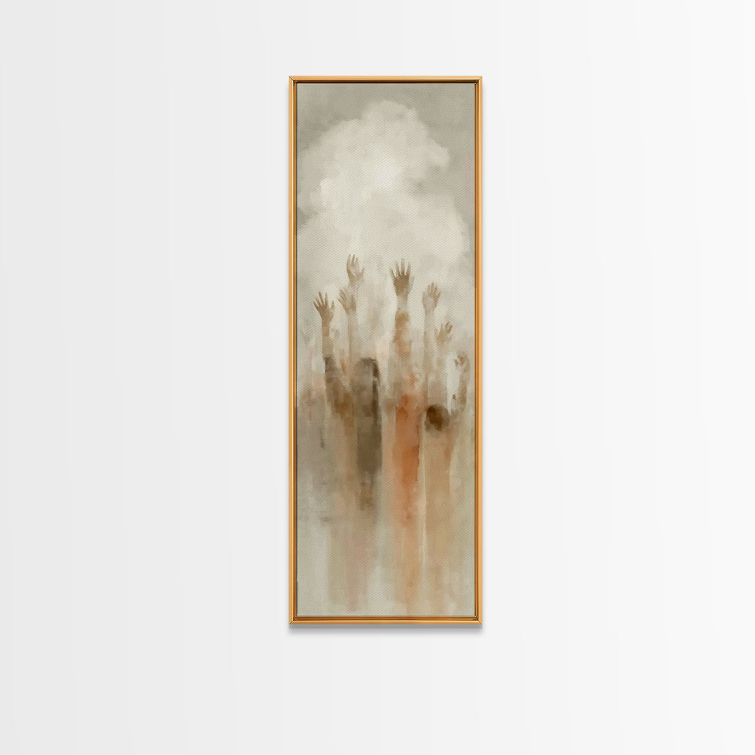 Clouds Of Deliverance – Framed Canvas Print – Narrow Art – Christian Wall Art – Jesus Painting – Christian Art Work – Christmas Art