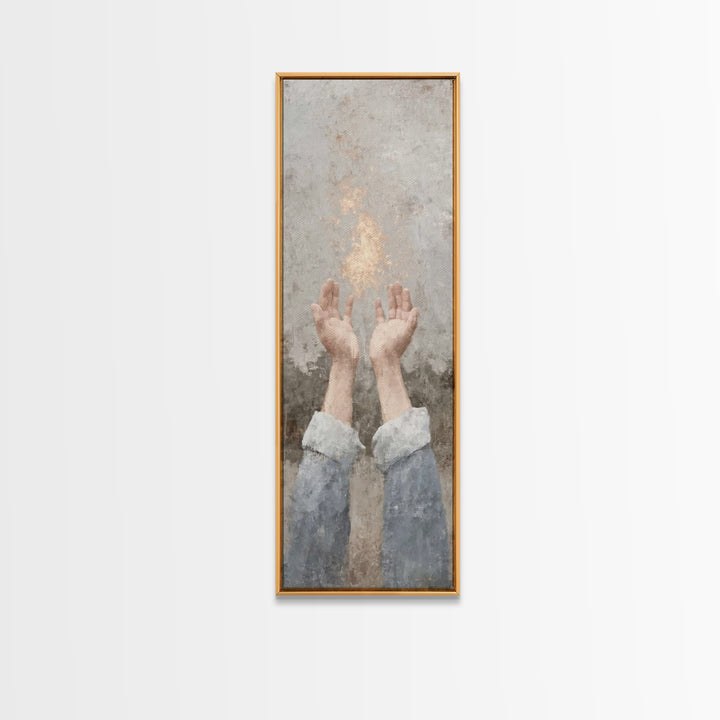 Hope In The Heavens – Framed Canvas Print – Tall Narrow Wall Art – Christian Art Print – Christian Wall Art – Jesus Painting – Christian De