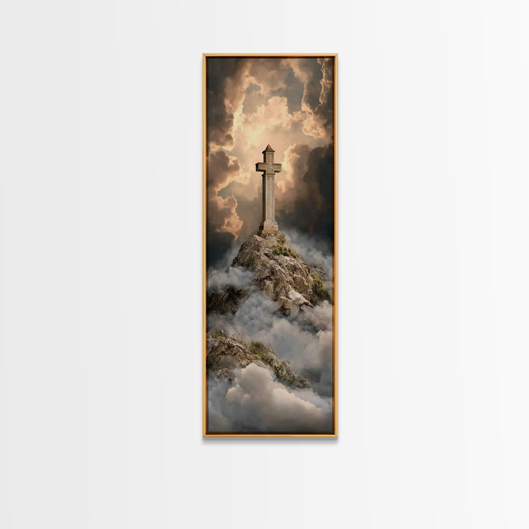 Crown Of Faith – Framed Canvas Print – Tall Skinny Art Print – Christian Wall Art – Christian Art – Christmas Art – Christian Painting