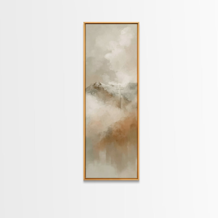 Cross Of Eternity – Framed Canvas Print – Tall Narrow Wall Art – Christian Painting – Christian Art – Christian Art Print – Christmas Art