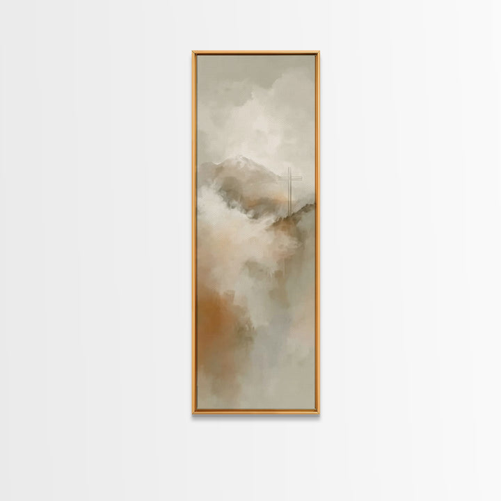 Mountain Light Grace – Framed Canvas Print – Skinny Art – Christian Art Print – Christian Wall Art – Christian Art Canvas – Christian Chris