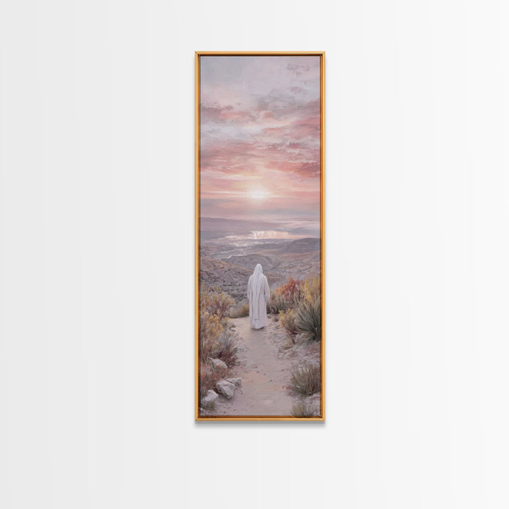 Valley Of Peace – Framed Canvas Print – Tall Narrow Wall Art – Christian Art – Christian Art Canvas – Jesus Painting – Christian Wall Art