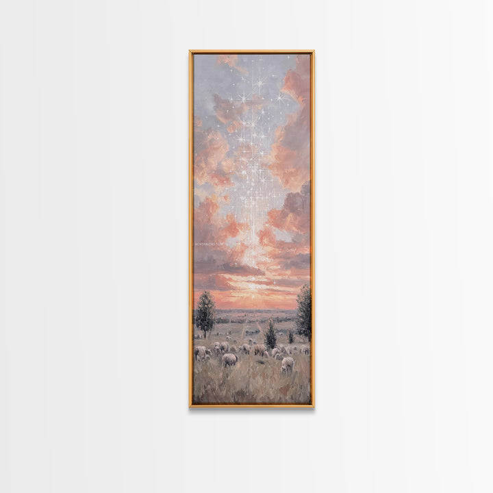 Morning Of Mercy - Framed Canvas Print - Christian Art Canvas - Tall Narrow Wall Art - Christian Wall Art - Jesus Painting - Christian Chri