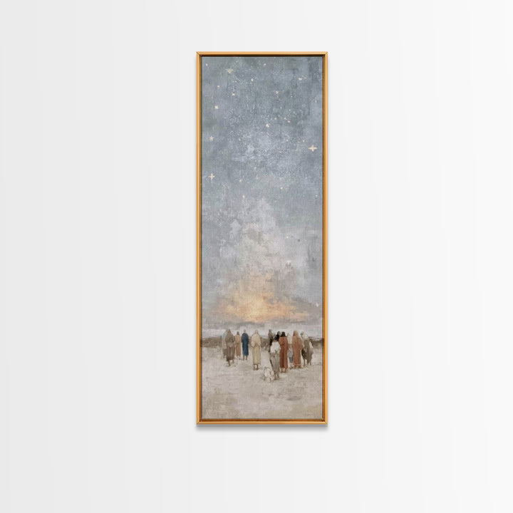Star Of Peace - Framed Canvas Print - Christian Christmas Art - Christian Art Canvas - Jesus Painting - Christian Wall Art - Narrow Art - C