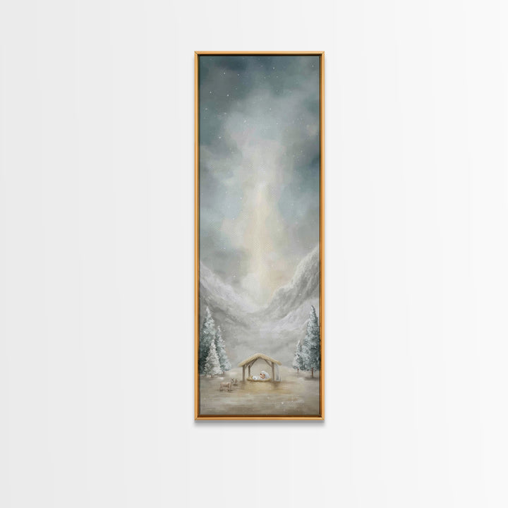 Holy Night Sky - Framed Canvas Print - Christian Christmas Art - Christian Art - Skinny Art - Jesus Painting - Christian Art Canvas - Chris