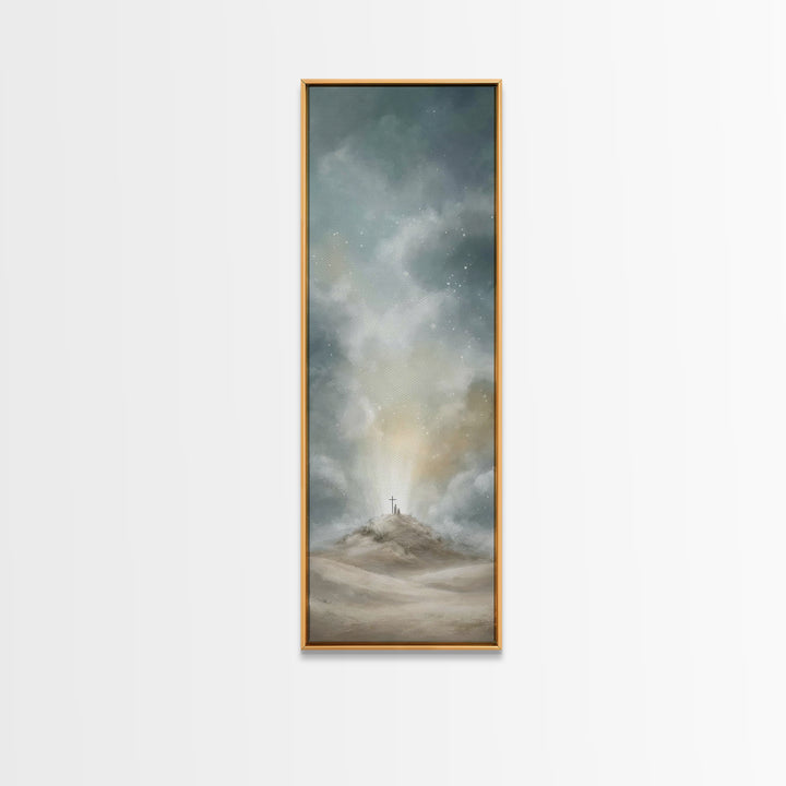 Hill Of Salvation – Framed Canvas Print – Narrow Art – Christian Wall Art – Christian Art – Christian Art Canvas – Christian Gift