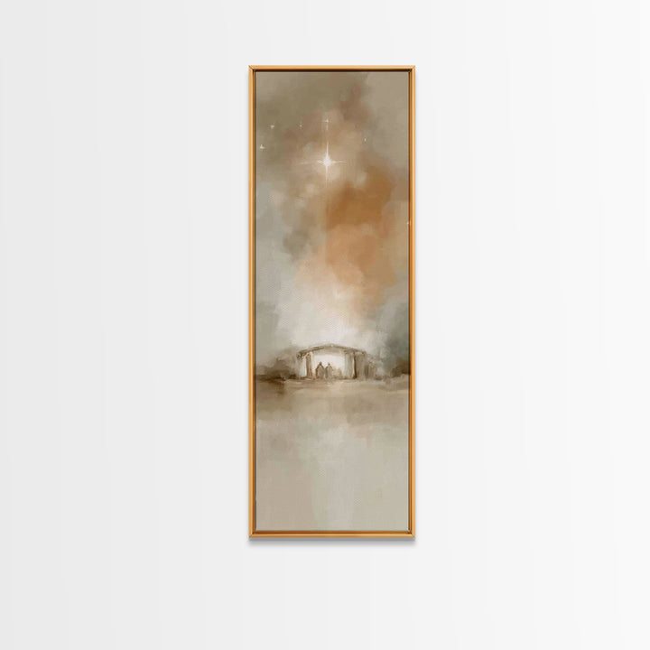 Star Of Bethlehem – Framed Canvas Print – Christian Art Canvas – Christian Christmas Art – Christian Wall Art – Skinny Art – Jesus Painting