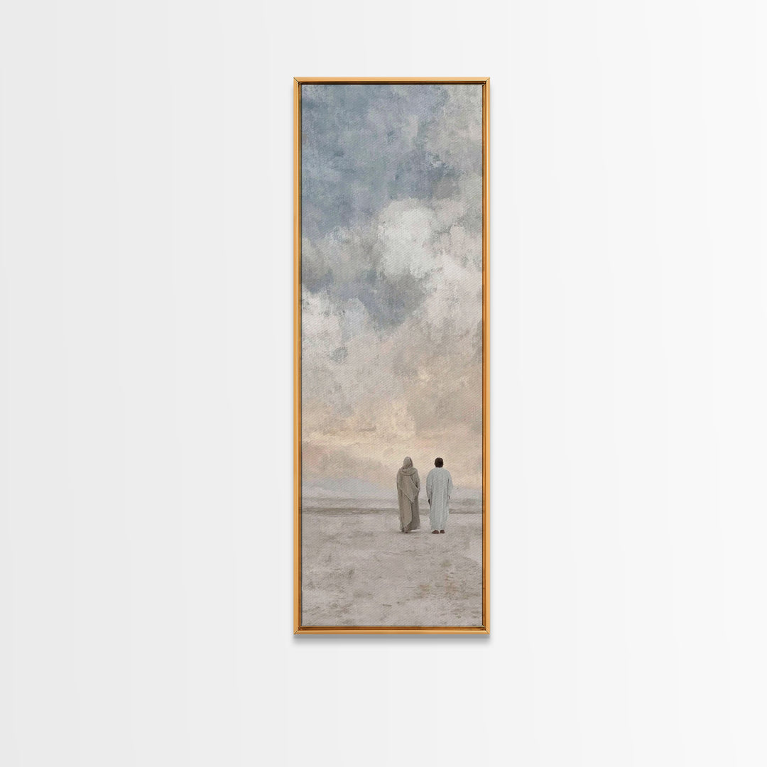 Walk In Faith – Framed Canvas Print – Tall Skinny Art Print – Christian Art – Christian Wall Art – Christian Art Canvas – Minimalist Christ