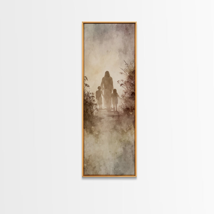 Light Of Mercy – Framed Canvas Print – Christian Art Canvas – Jesus Painting – Christian Wall Art – Narrow Art – Christian Christmas Art