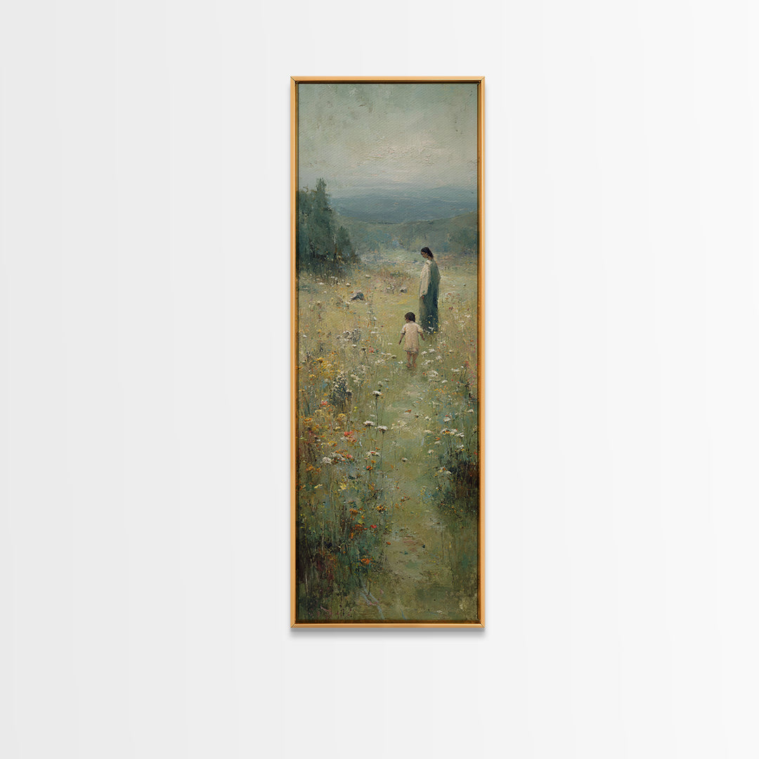 Garden Of Hope, Framed Canvas Print, Christian Wall Art, Jesus Painting, Christian Art Canvas, Tall Narrow Wall Art, Christian Decor