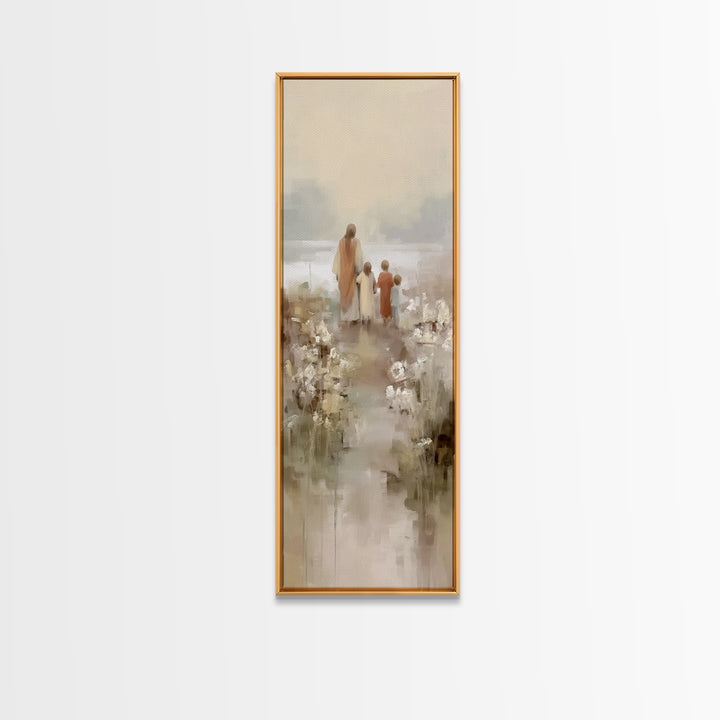 Fields Of Promise – Framed Canvas Print – Christian Wall Art – Christian Art Canvas – Jesus Painting – Tall Skinny Art Print