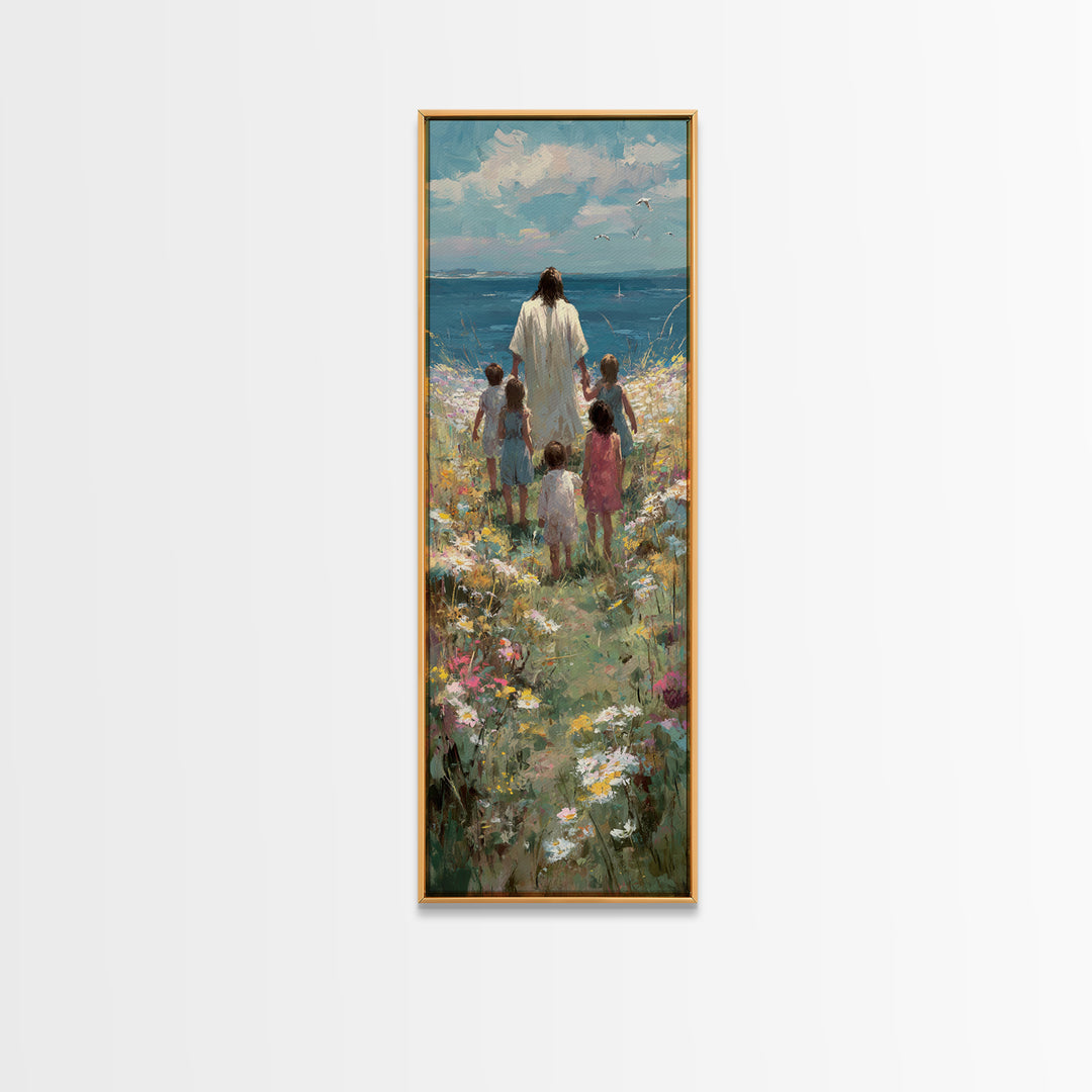 Children Of Light | Framed Canvas Print | Christian Wall Art | Christian Art Canvas | Jesus Painting | Tall Narrow Wall Art