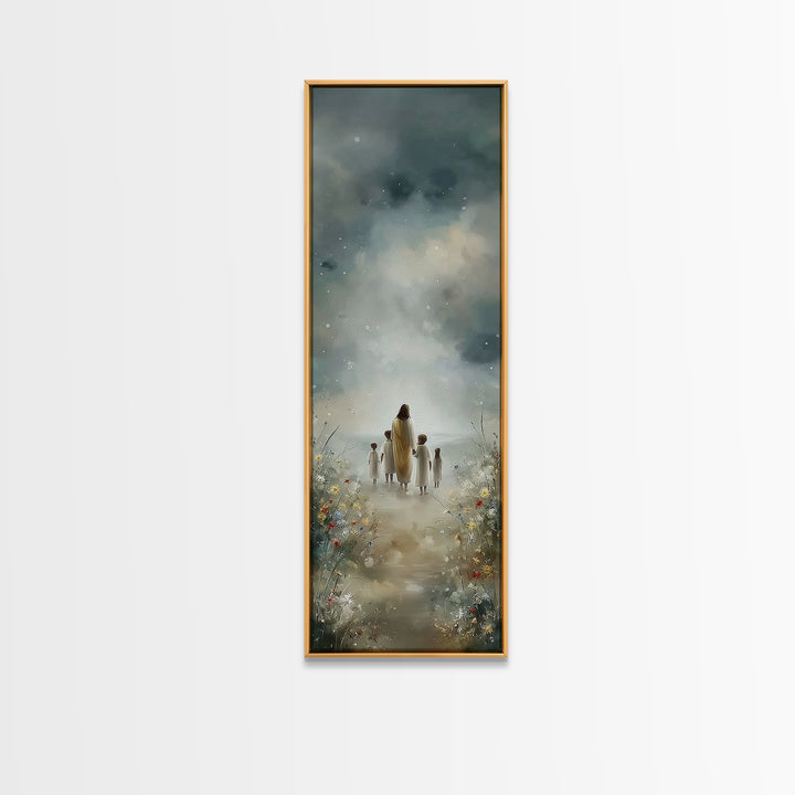 Heavenly Path – Framed Canvas Print – Christian Wall Art – Christian Art Canvas – Jesus Painting – Skinny Art – Christian Christmas Art