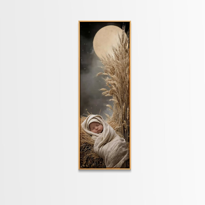 Radiant Holy Child, Framed Canvas Print, Christian Wall Art, Christian Art Canvas, Jesus Painting, Tall Narrow Wall Art