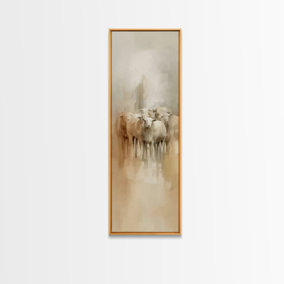 Holy Quiet Field | Framed Canvas Print | Christian Art Canvas | Tall Narrow Wall Art | Jesus Painting | Christian Christmas Art | Christian
