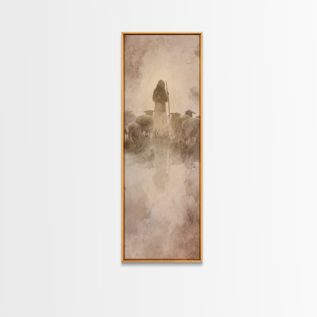 Valley Of Peace – Framed Canvas Print – Christian Wall Art – Christian Art Canvas – Jesus Painting – Narrow Art – Christian Christmas Art