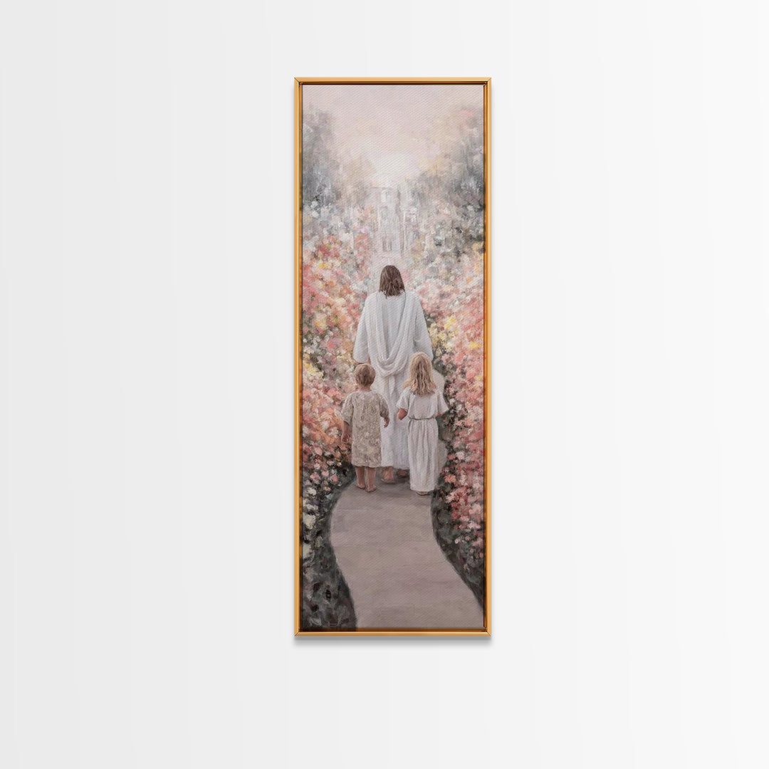 Children Of Light – Framed Canvas Print – Christian Wall Art – Christian Art Canvas – Jesus Painting – Skinny Art – Christian Christmas Art