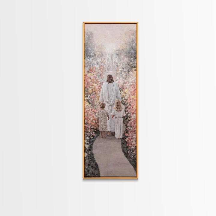 Children Of Light – Framed Canvas Print – Christian Wall Art – Christian Art Canvas – Jesus Painting – Skinny Art – Christian Christmas Art