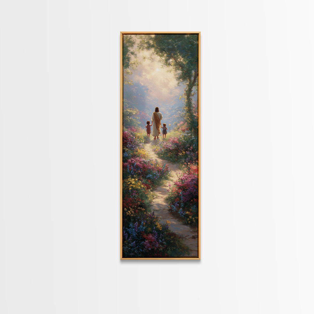 Heavenward Path – Framed Canvas Print – Christian Wall Art – Jesus Painting – Christian Art Canvas – Tall Narrow Wall Art – Christian Chris