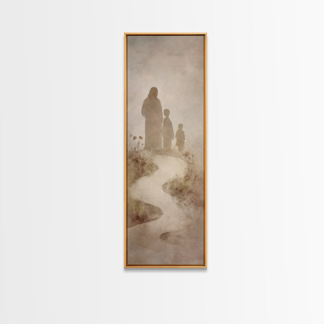 The Gentle Path - Framed Canvas Print - Christian Wall Art - Jesus Painting - Narrow Art - Christian Art Canvas - Christmas Art