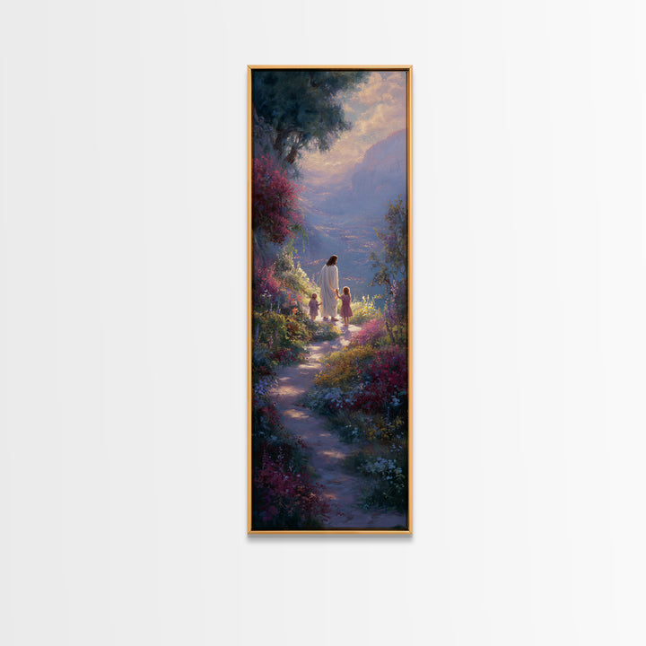 Valley Of Peace, Framed Canvas Print, Christian Art Canvas, Skinny Art, Christian Wall Art, Jesus Painting, Christmas Art