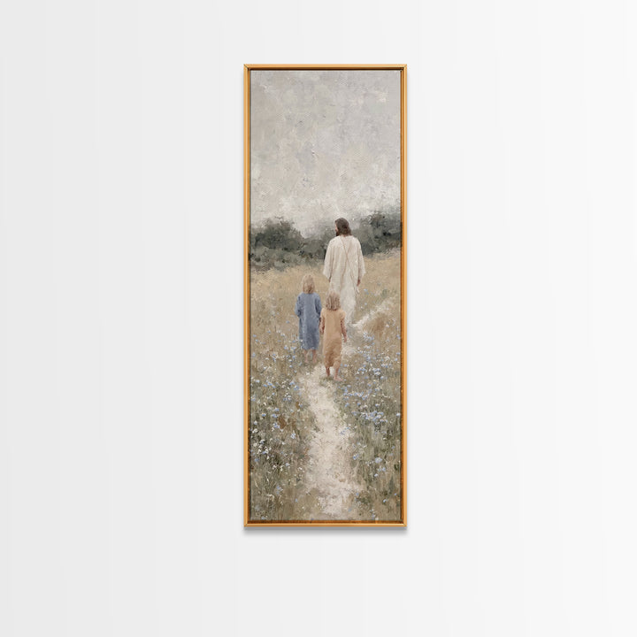Garden Of Hope – Framed Canvas Print – Christian Wall Art – Tall Skinny Art Print – Jesus Painting – Christian Art Canvas – Christmas Art
