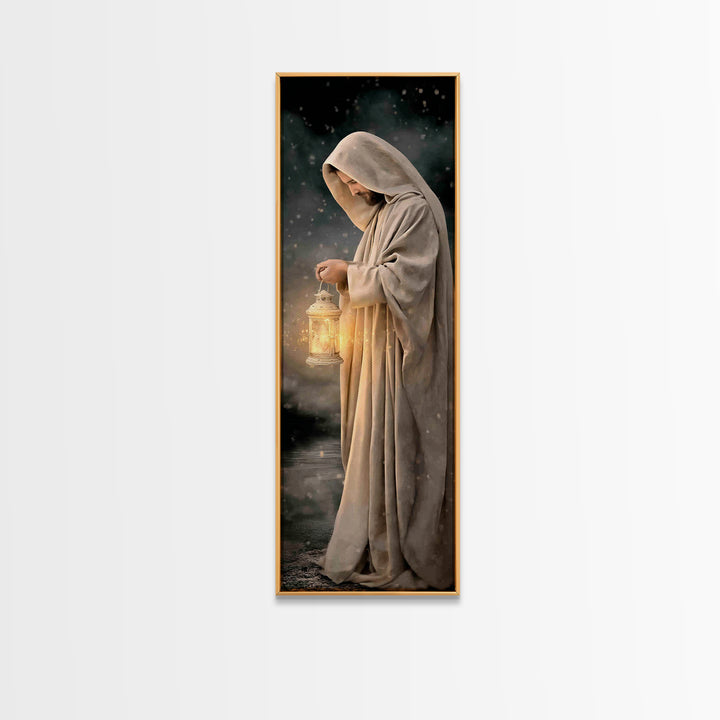 Path Of Warmth – Framed Canvas Print – Christian Wall Art – Christian Art Canvas – Jesus Painting – Skinny Art – Modern Christian Art – Nar