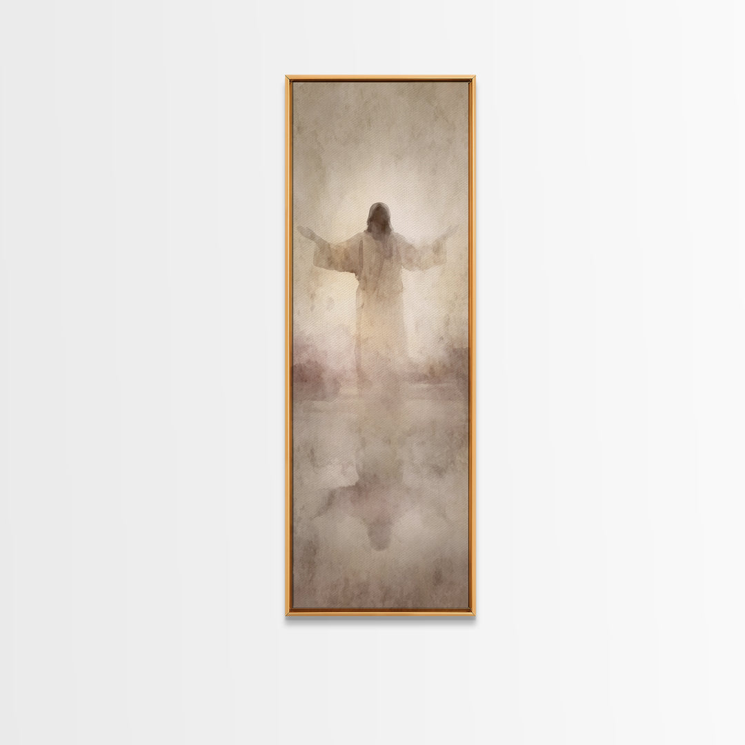 Radiant Dawn Calm | Framed Canvas Print | Narrow Art | Christian Art Canvas | Jesus Painting | Christian Christmas Art | Modern Christian A