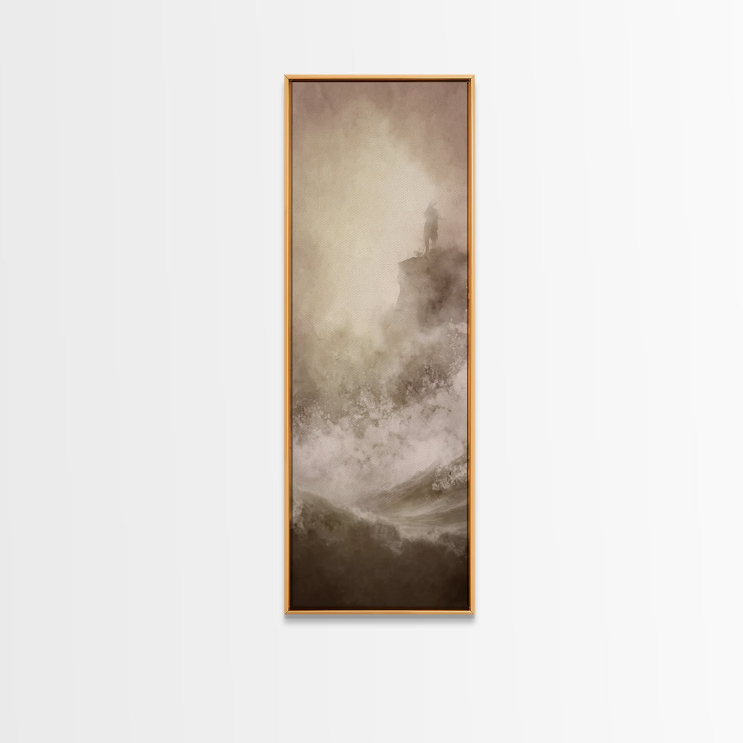 Cloudborne Serenity, Framed Canvas Print, Narrow Art, Christian Art Canvas, Christian Painting, Jesus Art Print, Christian Christmas Art