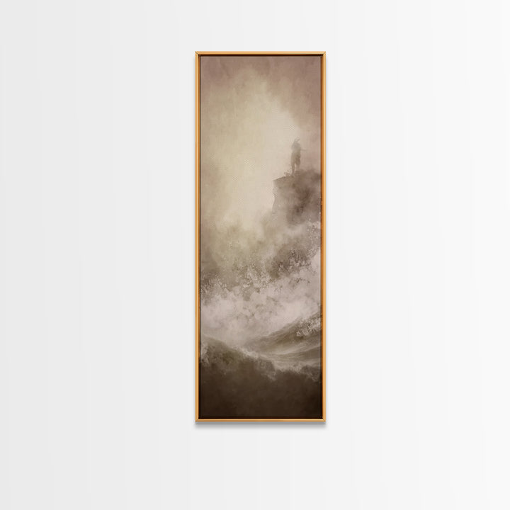 Cloudborne Serenity, Framed Canvas Print, Narrow Art, Christian Art Canvas, Christian Painting, Jesus Art Print, Christian Christmas Art