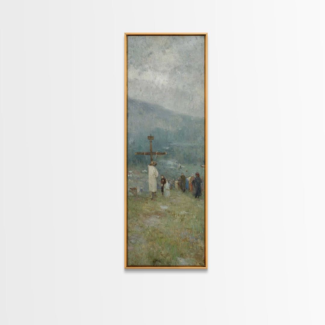 Pilgrim Of Grace | Framed Canvas Print | Christian Wall Art | Jesus Painting Canvas | Skinny Art | Christian Christmas Art | Christian Deco
