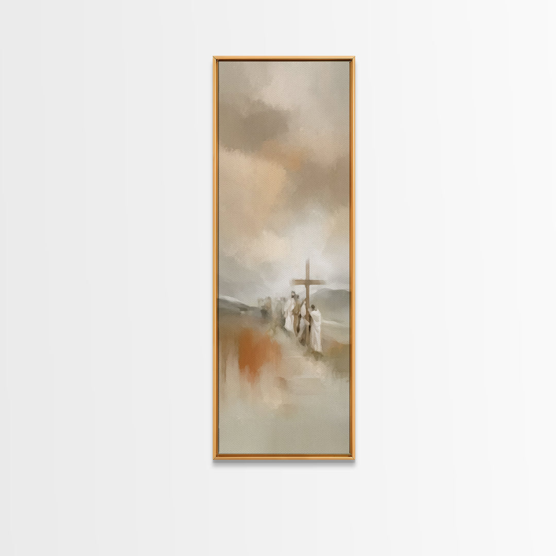 Silent Compassion | Framed Canvas Print | Christian Art Canvas | Jesus Painting | Tall Narrow Wall Art | Christian Gift Ideas | Christian A