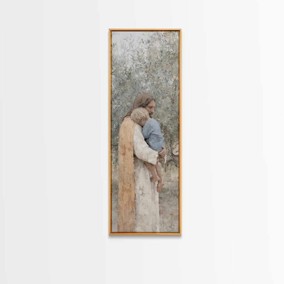 Heavenward Path – Framed Canvas Print – Christian Art Canvas – Jesus Painting – Tall Narrow Wall Art – Christian Decor – Christmas Canvas W