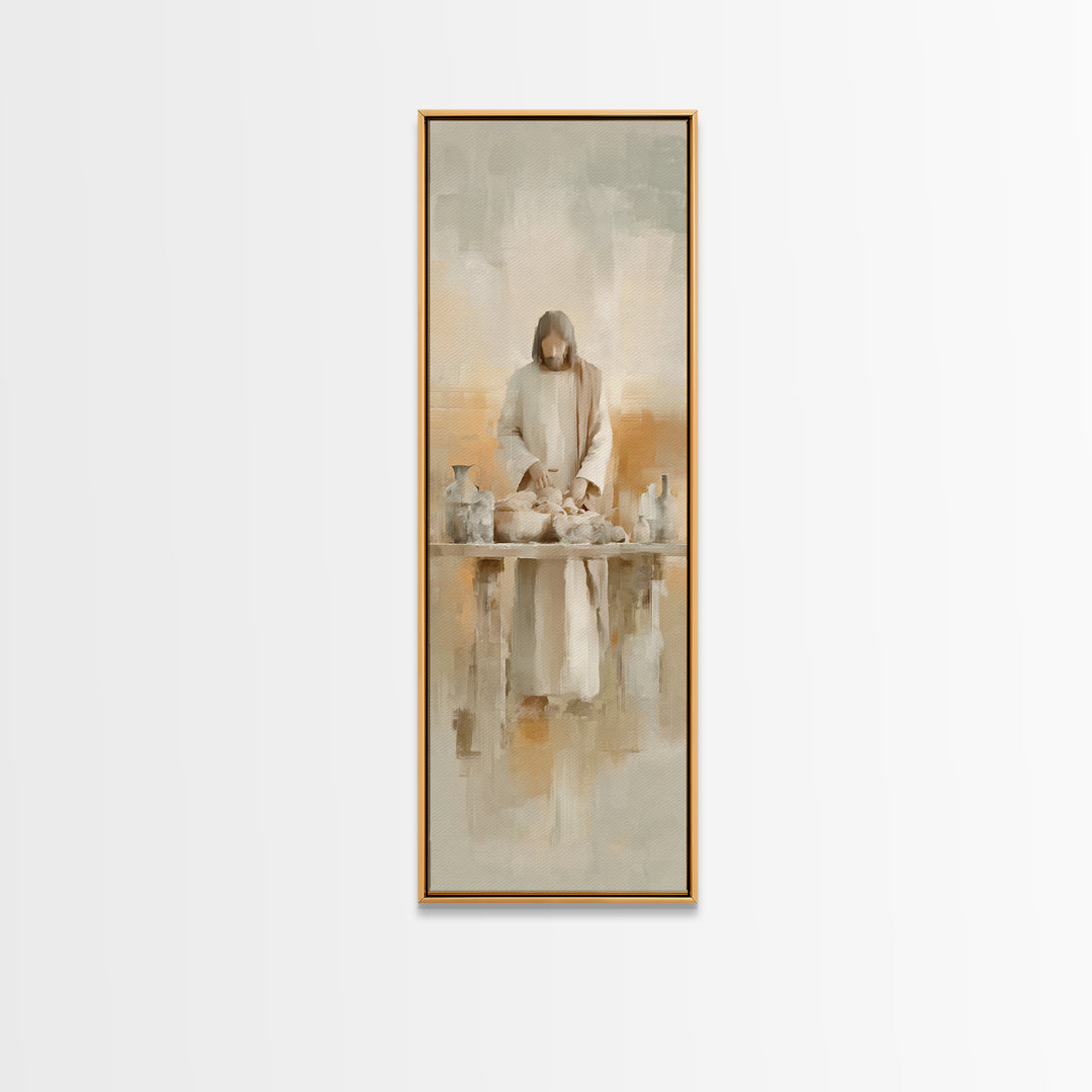 Gathering Of Light | Framed Canvas Print | Christian Wall Art | Christian Art Canvas | Jesus Painting | Tall Skinny Art Print | Christian C
