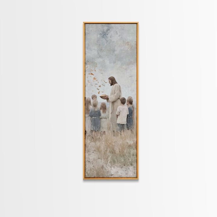 Heaven’s Little Ones – Framed Canvas Print – Jesus Painting – Christian Wall Art – Christian Art Canvas – Modern Christian Art – Christian