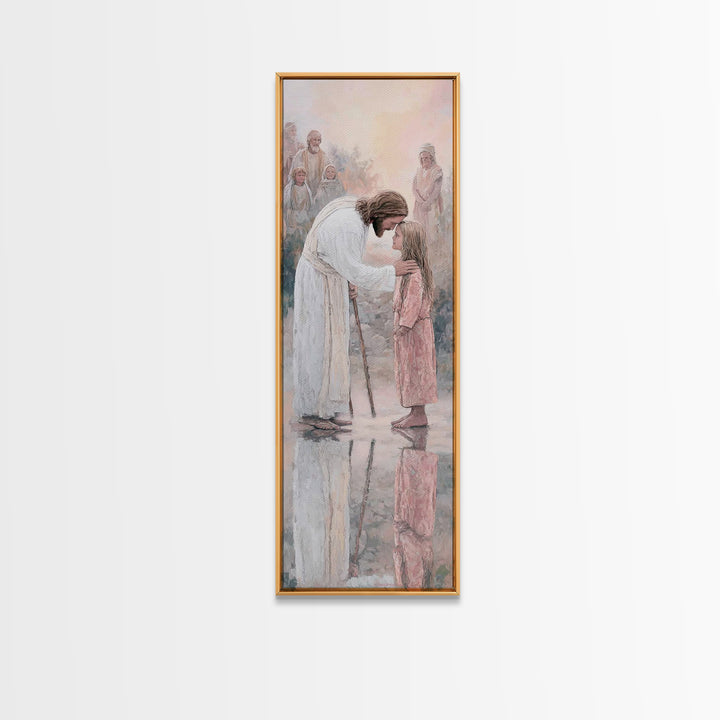 Tender Healing Light – Framed Canvas Print – Christian Art Canvas – Jesus Painting – Christian Wall Art – Subtle Christian Art – Christian