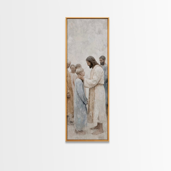 Grace Upon Children – Framed Canvas Print – Christian Wall Art – Jesus Painting – Christian Art Canvas – Large Christian Art – Christian Gi