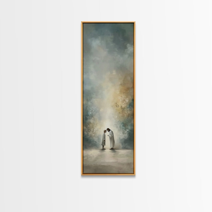 Sacred Morning Peace – Framed Canvas Print – Christian Art Canvas – Jesus Painting – Christian Wall Art – Minimalist Christian Art – Christ