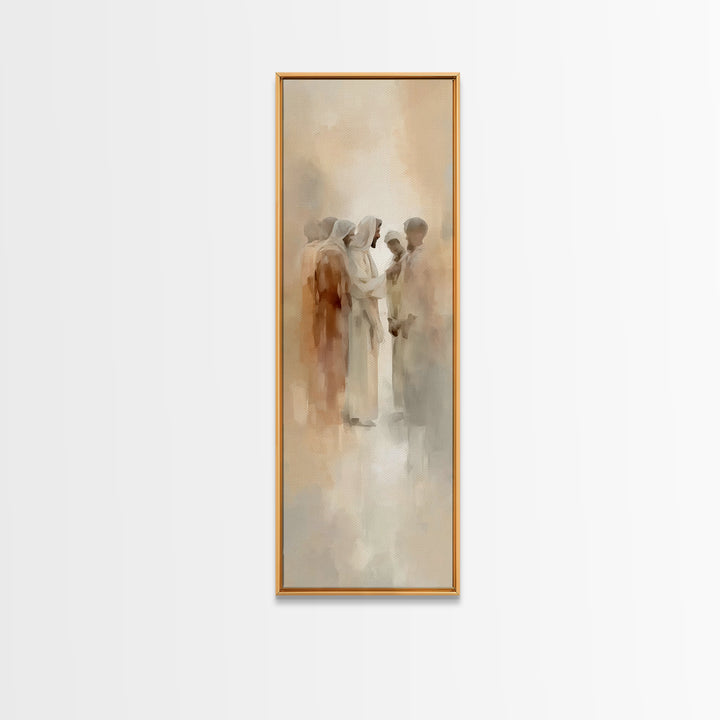 Desert Grace Gathering – Framed Canvas Print – Christian Wall Art – Jesus Painting – Christian Art Canvas – Unique Christian Art – Christia