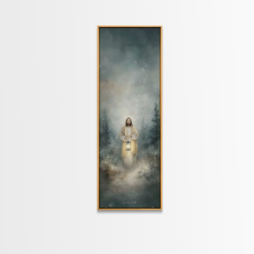 Light Of Mercy – Framed Canvas Print – Christian Art Canvas – Jesus Painting – Christian Wall Art – Skinny Art – Christian Christmas Art