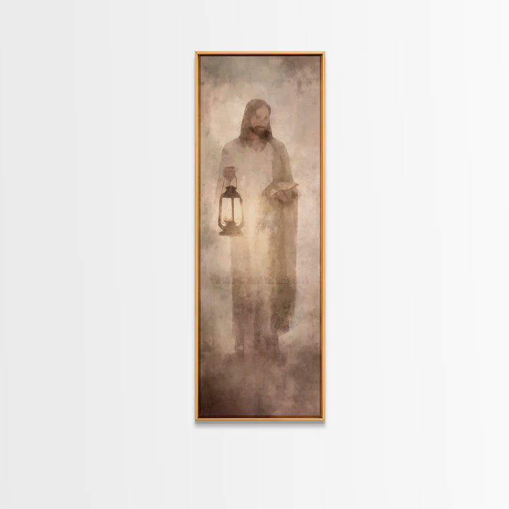 Path Of Grace – Framed Canvas Print – Jesus Painting – Christian Art – Christian Wall Art – Narrow Art – Christmas Art