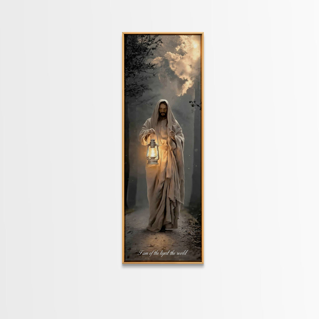 Radiant Redeemer – Framed Canvas Print – Christian Wall Art – Christian Art Canvas – Jesus Christmas Art – Tall Skinny Art Print – Christia