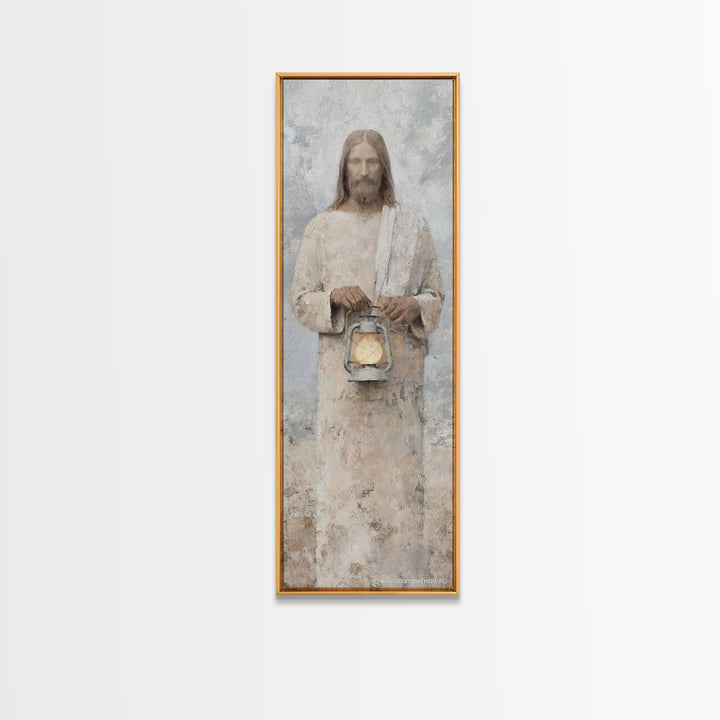 Holy Stillness – Framed Canvas Print – Christian Wall Art – Christian Art Canvas – Jesus Painting – Tall Narrow Wall Art – Christian Christ