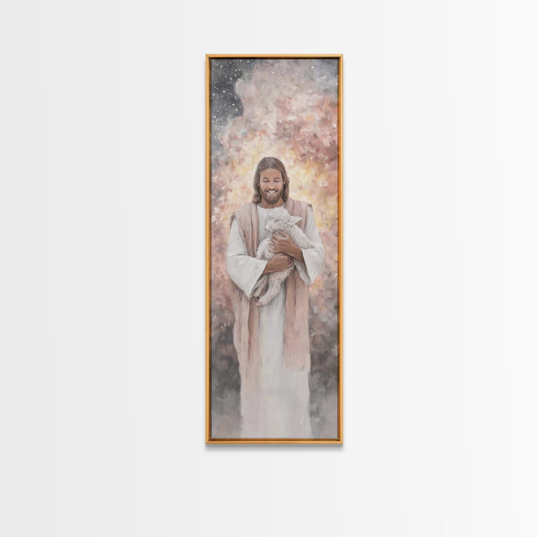 Everlasting Comfort – Framed Canvas Print – Jesus Painting – Christian Wall Art – Christian Art Print – Skinny Art – Christmas Art