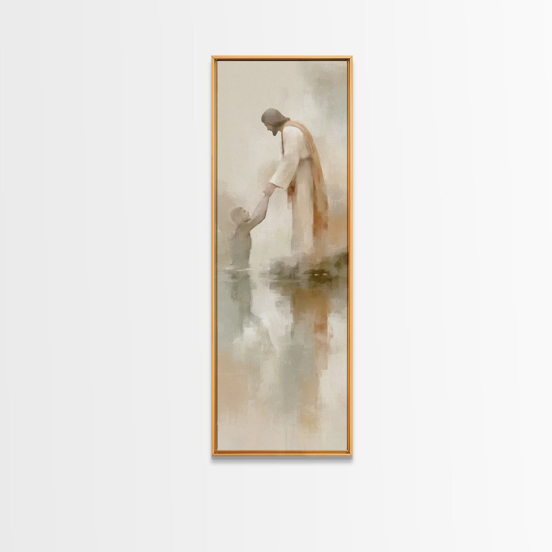 River Of Hope – Framed Canvas Print – Christian Wall Art – Christian Art Canvas – Tall Skinny Art Print – Jesus Painting
