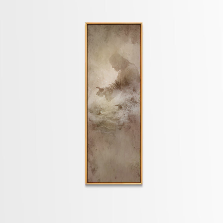 Guiding Grace Path – Framed Canvas Print – Christian Wall Art – Modern Christian Art – Tall Narrow Wall Art – Jesus Painting