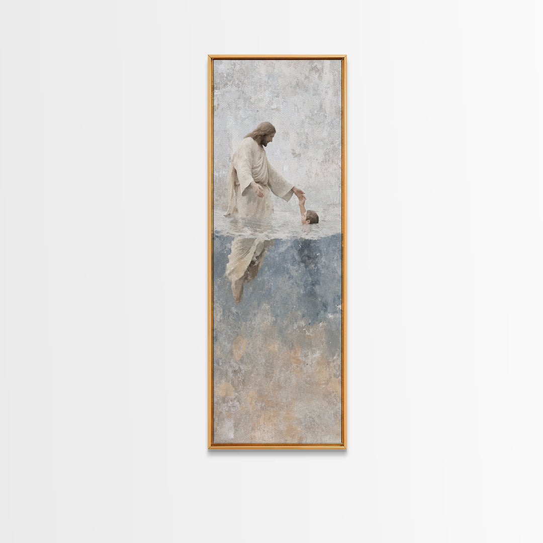 Stillness Of Faith – Framed Canvas Print – Christian Art Canvas – Christian Wall Art – Skinny Art – Jesus Painting
